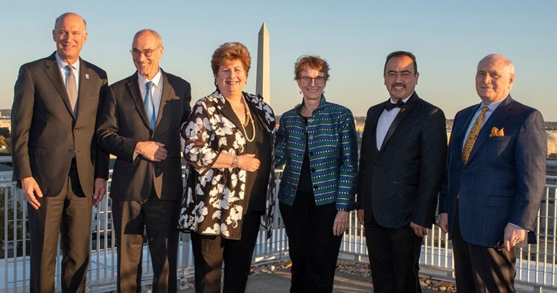 Leadership and award recipients at the GW Institute for Spirituality and Health's special fall celebration on Oct. 23, 2019